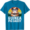 Retro 4th Of July Dad Father's Day Gifts Guinea Pig Daddy USA Flag Father's Day 4th Of July Retro T-Shirt - Sapphire Blue