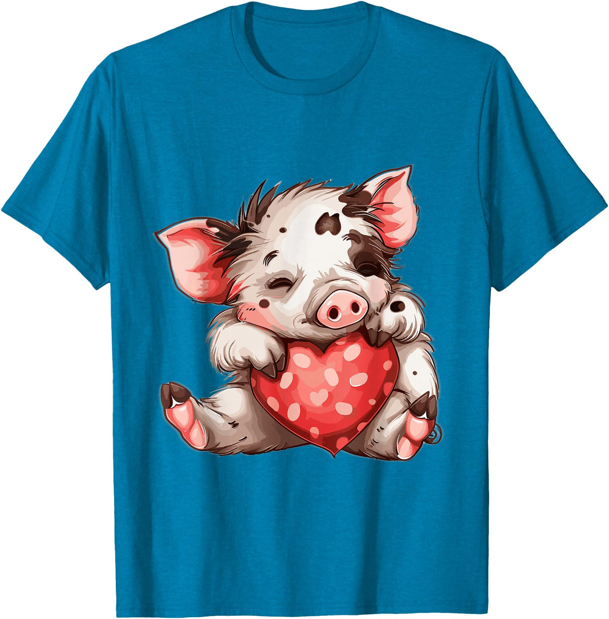Kune Kune Pig Accessories & KuneKune Clothes Kune Kune Pig Heart Kunekune for Women Kune Kune Pig Girl T-Shirt - Sapphire Blue
