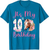 Horse Themed 10th Birthday Party Gift For Girls It's My 10th Birthday Party 10 Year Old Bday Horse Lover T-Shirt - Sapphire Blue