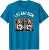 Vintage Beagle Dog Let Em' Run Rabbit Hunting T-Shirt in Sapphire Blue