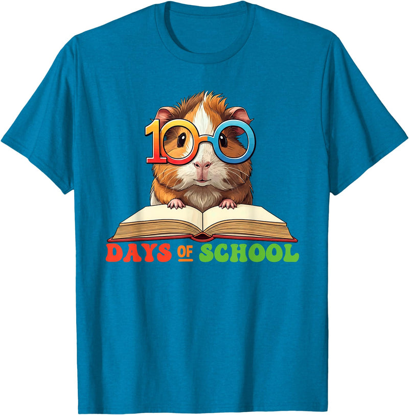 Guinea Pig Lovers 100 Days Of School Costume Kids Funny Guinea Pig 100th Day Of School Teacher Womens Mens T-Shirt - Sapphire Blue