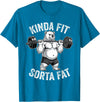 Iron Jungle Apparel Kinda Fit Sorta Fat Polar Bear Gym Weightlifting Workout T-Shirt - Sapphire Blue