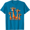 Zoo Family Funny Giraffe Animal Lovers Gifts Giraffe Family Sunglasses Safari Zoo Lover Cartoon Giraffes T-Shirt - Sapphire Blue