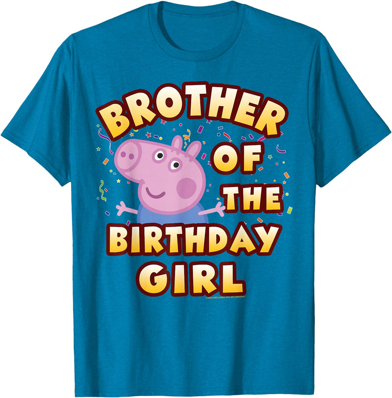 Peppa Pig Brother of The Happy Birthday Girl T-Shirt - Sapphire Blue