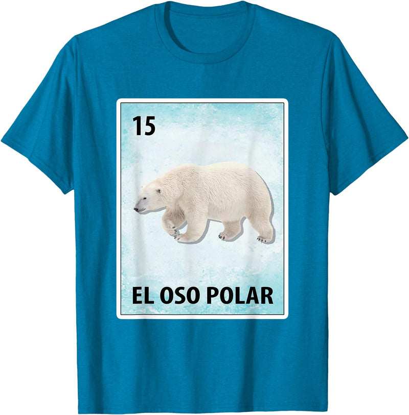 Polar Bear Mexican Tee El Oso Polar Mexican Polar Bear Cards T-Shirt - Sapphire Blue