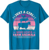 Farmer Girl Clothes For Cow, Pig & Chicken Lovers Just A Girl Who Loves Farm Animals Lover Women Farmer Girl T-Shirt - Sapphire Blue