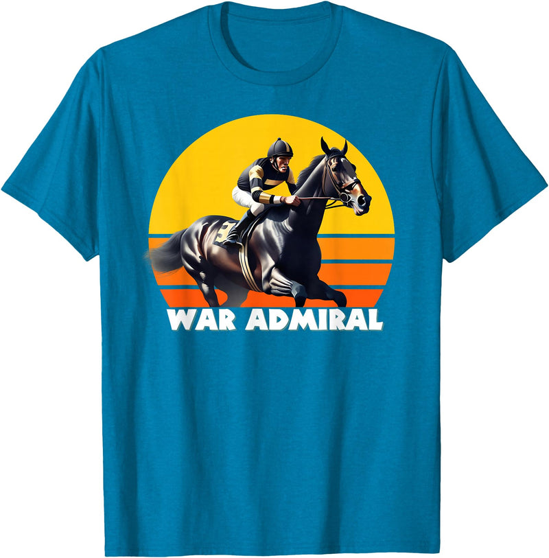 Handicapping Horse Gear War Admiral Horse, Thoroughbred, Del Mar, Santa Anita Shirt T-Shirt - Sapphire Blue