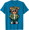 Magical and Funny Teddy Bear Gifts Hip Hop Teddy Bear Camouflage Rap Music T-Shirt - Sapphire Blue