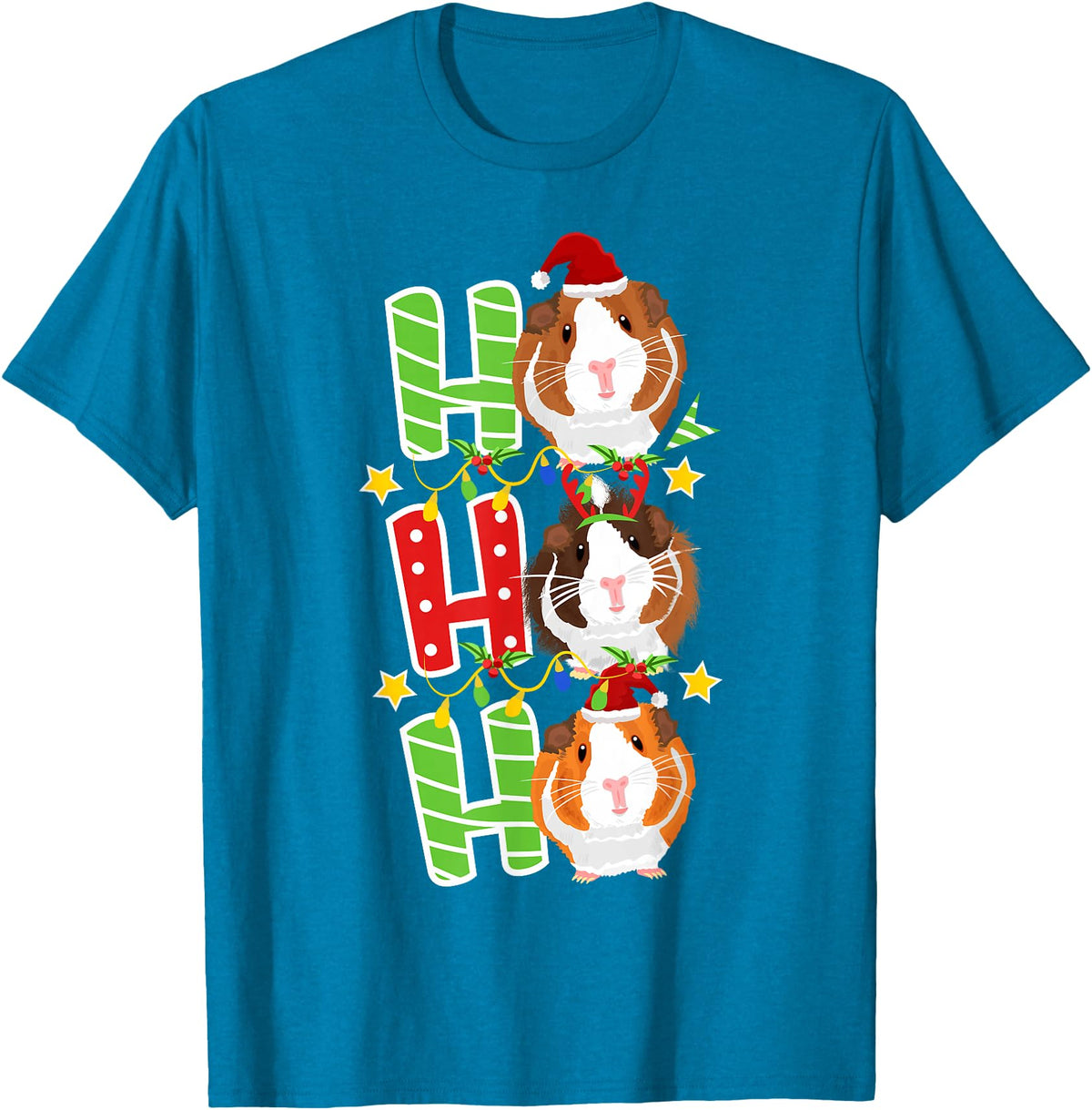 Cute Cavy Guinea Pig Clothes Accessories Piggie Santa Christmas Guinea Pig Lover Owner Stuff Piggy Cavy T-Shirt - Sapphire Blue