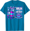 Llama Pinata Birthday Family Bday Party Decoration Llama Pinata Video Game Funny Gamer Bruh Its My Birthday T-Shirt - Sapphire Blue