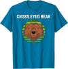Moose Bronco Funny Cross Eyed Bear Animal Graphic T-Shirt - Sapphire Blue