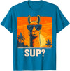 Uniquely Funny Llama lover Gifts Cool Llama Sup? T-Shirt - Sapphire Blue