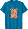 Funny Pig Outfit Unicorn Pig Costume for Funny Pigs and Unicorns Lovers T-Shirt - Sapphire Blue