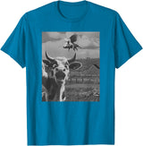 When Pigs Fly Pig Lover Designs Apparel Gifts Cow Selfie With Flying Pigs Fly Funny Gift for Men Women Kid T-Shirt - Sapphire Blue
