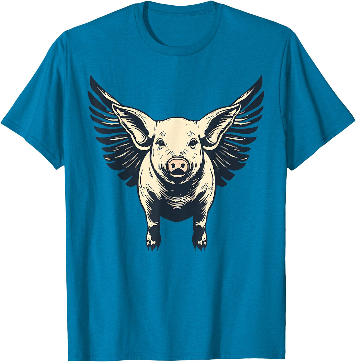 Flying Pig With Wings Design Flying Pig With Wings Fly Pig Lovers T-Shirt - Sapphire Blue