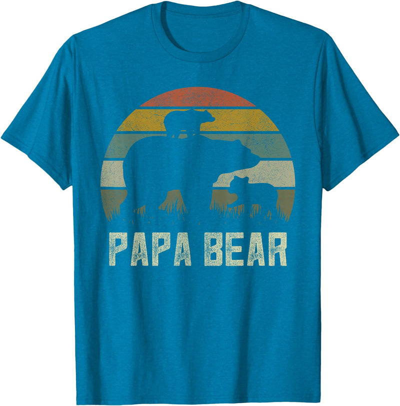 Bear Cubs Family Matching Gifts & Shirts Clothing Funny Papa Bear Shirts, Cub 2 Kids Fathers Day Grandpa T-Shirt - Sapphire Blue