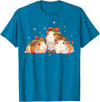 Guinea Pig Christmas Clothing Guinea Pigs Tangled Up In Christmas Lights Guinea Pig Lover T-Shirt - Sapphire Blue