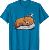 Cute Sleeping Animals Napping Bear Sleeping Sleepy Bear Cute Bear Sleeping T-Shirt - Sapphire Blue