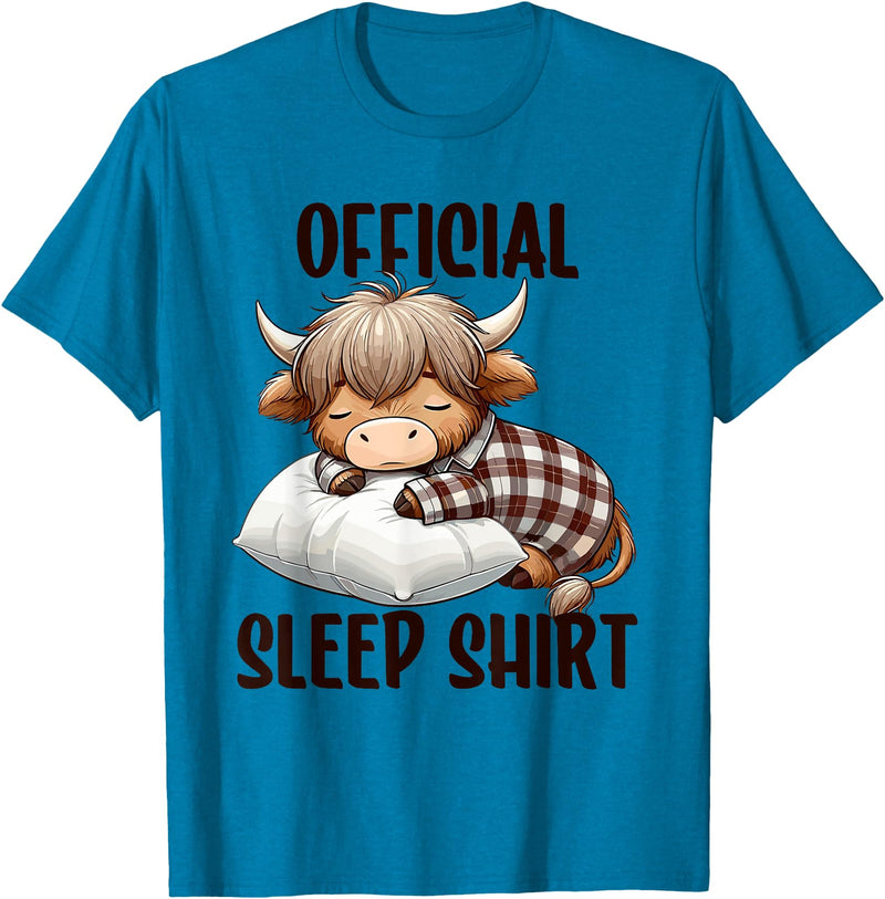 Animal Sleepwear & Night Pajamas Kids Women Men Highland Cow, Nightgown Official Sleepshirt Nightshirt Sleep T-Shirt -