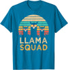Llama Squad With Glasses Funny Funny Llama Squad Sunglasses Cool Llamas Vintage Gift T-Shirt - Sapphire Blue