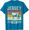 Retro Jersey Gift for Women & Farmer Best Cow Mom Women - Vintage Cattle Jersey T-Shirt - Sapphire Blue