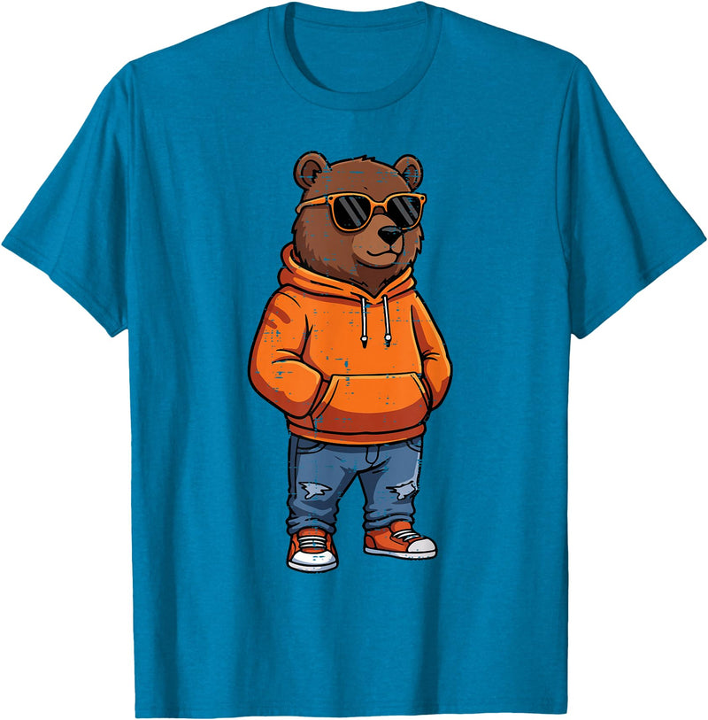 Bear Shirts For Men Women Kids Gifts Cool Bear Sunglasses Men Women Kids Boys Girls Youth Teen T-Shirt - Sapphire Blue