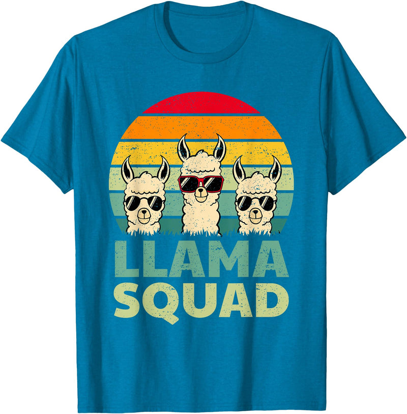 Funny Llama Gift Llama Lover Accessories & Stuff Funny Llama Design for Men Women Llama Alpaca Farm Animal T-Shirt - Sapphire Blue
