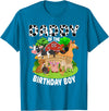 Matching Farm Theme Birthday Shirts By PDQA Daddy of The Bday Boy Farm Animals Matching Farm Theme T-Shirt - Sapphire Blue