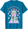 Cute Bingo Caller Activity Staff Gear Official Bingo Caller Llama Funny Activity Director Alpaca T-Shirt - Sapphire Blue