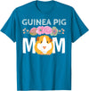 Cute Cavy Mama Breeder Fancier Piggie Accessories Guinea Pig Mom Stuff Floral Cavy Lover T-Shirt - Sapphire Blue