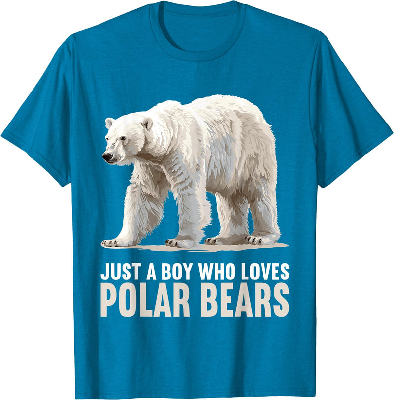 Polar Bears Polar Bear Lovers Shop Just a Boy who loves Polar Bears Polar Bear T-Shirt - Sapphire Blue