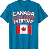 Cold North Canada Flag Apparel Co. Canada Looks Better Everyday Design Funny Canadian Flag T-Shirt - Sapphire Blue