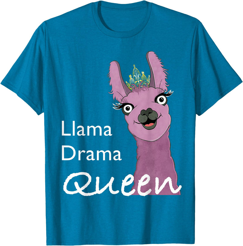 The Packing Llamas Llama drama queen T-Shirt - Sapphire Blue