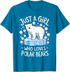 Polar Bear Love Designs Clothing & Co. Just A Girl Who Loves Polar Bears Cute Bear Lover Animal T-Shirt - Sapphire Blue