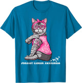 Nad-In October We Wear Pink Funny Cat Pink Ribbon In October We Wear Pink Breast Cancer T-Shirt