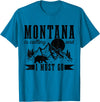 Montana Is Calling And I Must Go! Montana Is Calling & I Must Go Bear Mountains Vintage Gift T-Shirt - Sapphire Blue