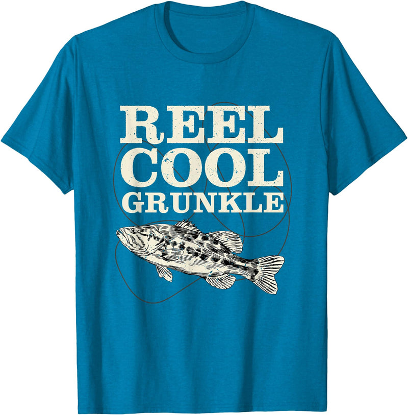 Angling Grunkle Freshwater Pickerel Fishing Rod Reel Cool Grunkle Fly Fishing Walleye Fishing Pole Grunkle T-Shirt - Sapphire Blue