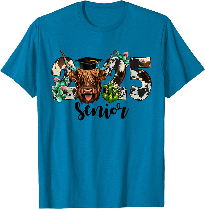 Cow 2025 Senior Class Of 2025 Graduation 2025 T-Shirt - Sapphire Blue