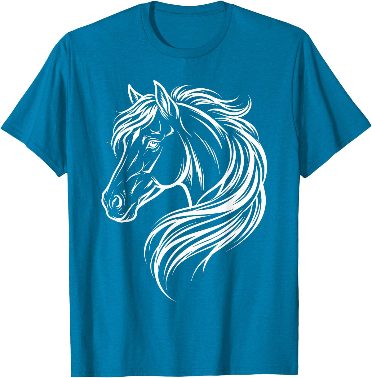 Horse Silhouette Farm Animal Graphic Horses Cute Horse Silhouette Art Equestrian Farm Animal Horse Lover T-Shirt - Sapphire Blue