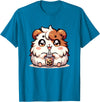 Cute Kawaii Animals Drinking Boba Tea Co. Cute Kawaii Chibi Guinea Pig Drinking Boba Tea T-Shirt - Sapphire Blue