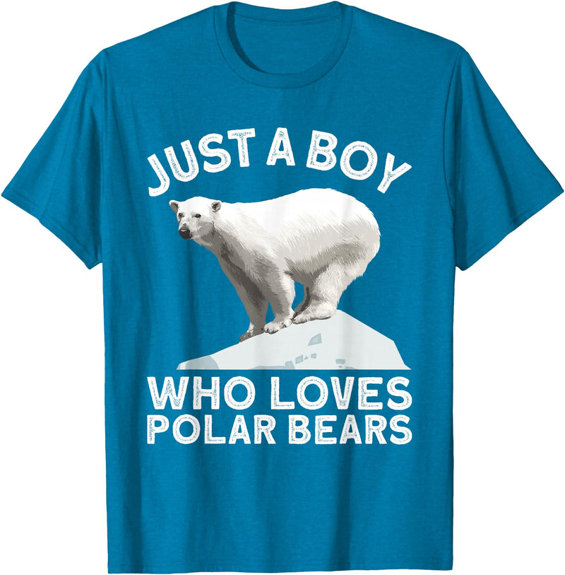Polar Bear Gift Polar Bear Accessories & Stuff Cool Polar Bear For Boys Kids Polar Bear Lover Arctic Animal T-Shirt - Sapphire Blue