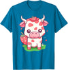 Strawberries Cow Baby Animal Kids Cute Apparel Cow Strawberry Cute Kawaii Pink Pastel Strawberry Milk Farm T-Shirt -