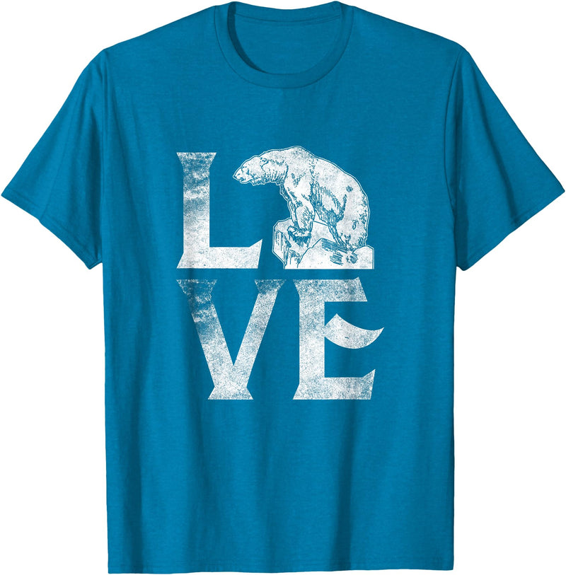 Love Polar Bears - White Bear T shirt, Tee Love Polar Bears T-shirt Cute White Bear Gift Climate Change T-Shirt - Sapphire Blue