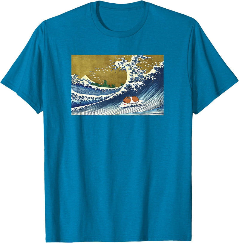 Kids Animal Wheek Cavy Mom Gift T Shirts & Hoodies Funny Retro Vintage Surfing A Great Wave Guinea Pig Lover T-Shirt - Sapphire Blue