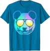 Panda Shirts Panda Neon Bear Face T-Shirt T-Shirt - Sapphire Blue