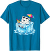 Cool Polar Bear Summer Ice Cube Relax Chill Polar Bear On Ice Cube Summer Vacation T-Shirt - Sapphire Blue