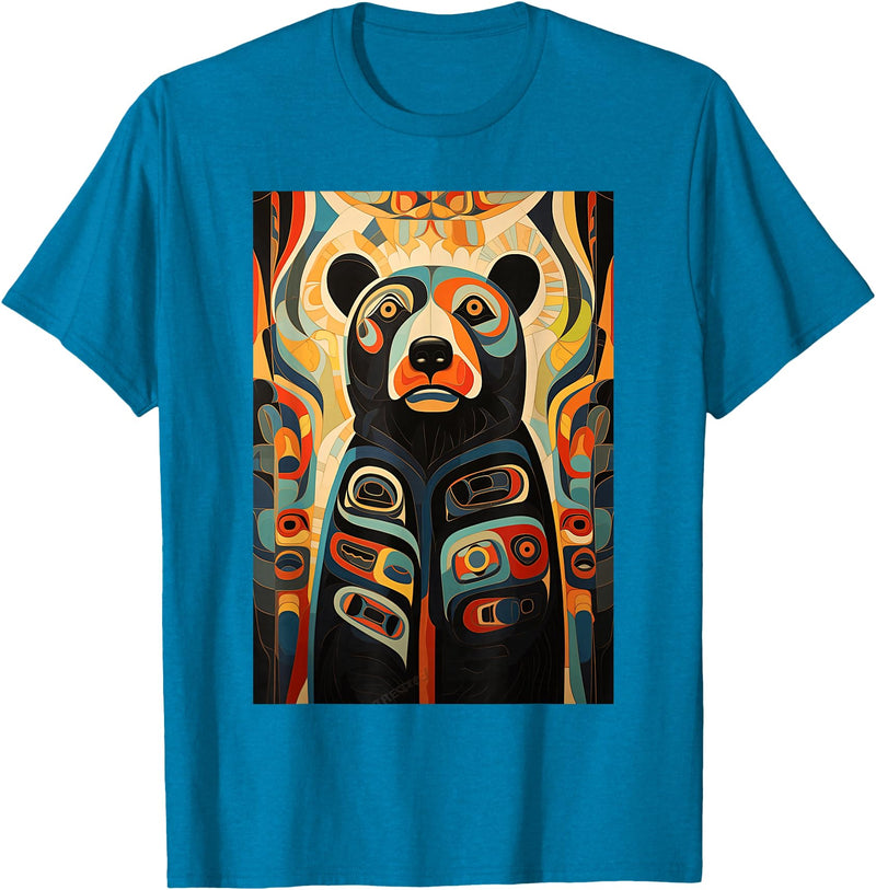 Spirit Bear Native American Art Design Ideas Indian Art Design Spirit Bear T-Shirt - Sapphire Blue