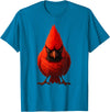 I just really like animals Angry Cardinal Artwork Red Bird Nature Wildlife Graphic T-Shirt - Sapphire Blue