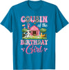 Cow First Birthday Girl Family Cousin Of The Birthday Girl 1St Birthday Cow Farm Family T-Shirt - Sapphire Blue