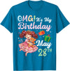 H1Shop Happy Birthday Born On May 28 OMG It's My Birthday Born On May 28th Girl with Present Bear T-Shirt - Sapphire Blue